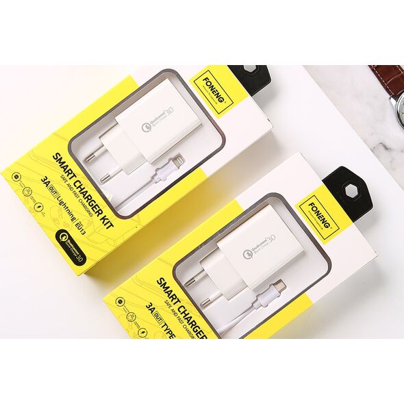 Ładowarka Foneng Ładowarka sieciowa Foneng EU13 + kabel USB do Micro USB, 3A (biała)