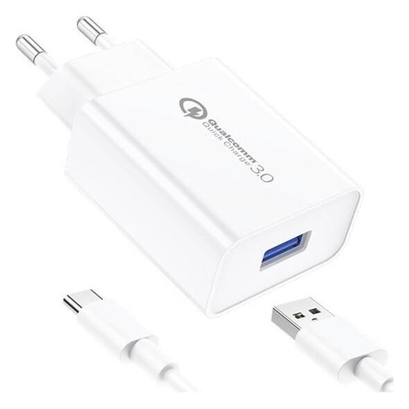 Ładowarka Foneng Ładowarka sieciowa Foneng EU13 + kabel USB do USB-C, 3A (biała)
