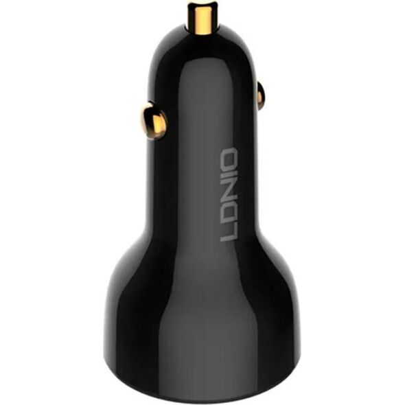 Ładowarka LDNIO Ładowarka samochodowa LDNIO C101, USB + USB-C, 100W + kabel USB-C do Lightning (czarna)