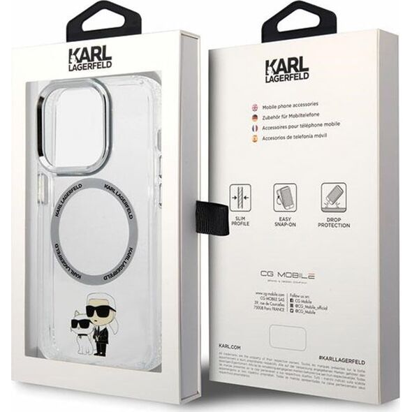 Karl Lagerfeld Etui Karl Lagerfeld KLHMP13LHNKCIT Apple iPhone 13 Pro hardcase transparent Iconic Karl&Choupette Magsafe