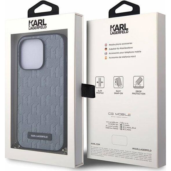 Karl Lagerfeld Etui Karl Lagerfeld KLHCP14XSACKLHPG Apple iPhone 14 Pro Max srebrny/silver hardcase Saffiano Monogram Chain
