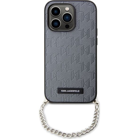Karl Lagerfeld Etui Karl Lagerfeld KLHCP14XSACKLHPG Apple iPhone 14 Pro Max srebrny/silver hardcase Saffiano Monogram Chain