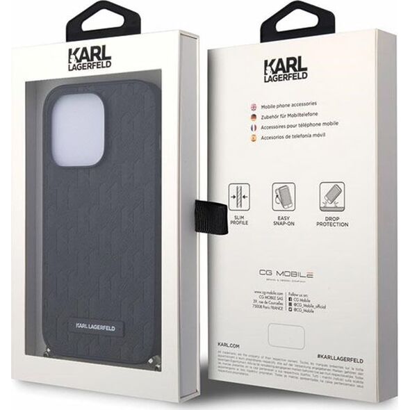 Karl Lagerfeld Etui Karl Lagerfeld KLHCP14LSACKLHPK Apple iPhone 14 Pro czarny/black hardcase Saffiano Monogram Chain