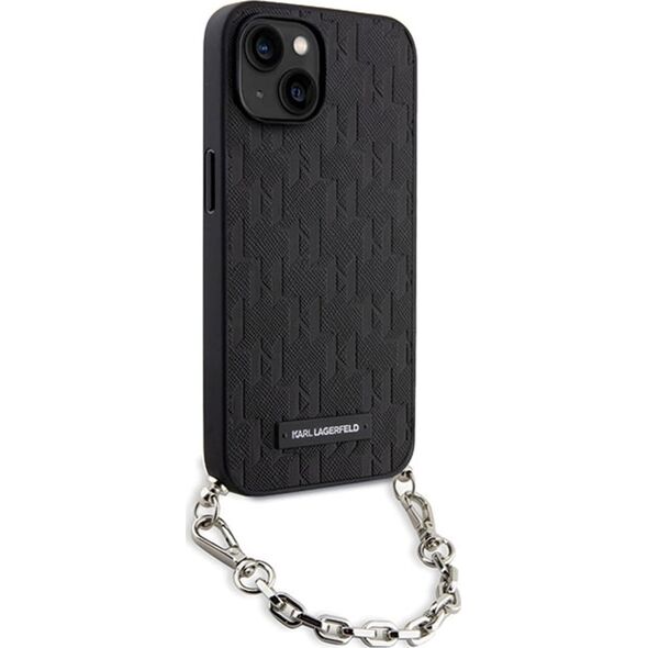 Karl Lagerfeld Etui Karl Lagerfeld KLHCP14SSACKLHPK Apple iPhone 14 czarny/black hardcase Saffiano Monogram Chain