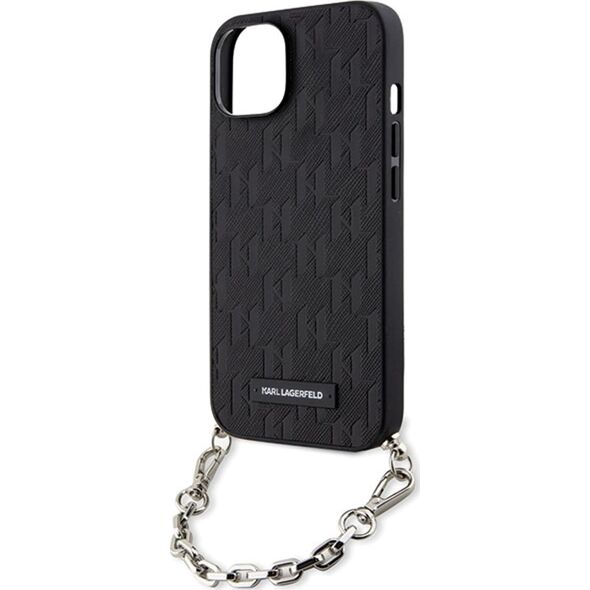 Karl Lagerfeld Etui Karl Lagerfeld KLHCP14SSACKLHPK Apple iPhone 14 czarny/black hardcase Saffiano Monogram Chain