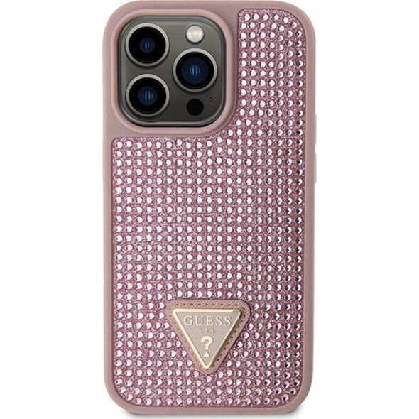 Guess Etui Guess GUHCP14XHDGTPP Apple iPhone 14 Pro Max różowy/pink hardcase Rhinestone Triangle