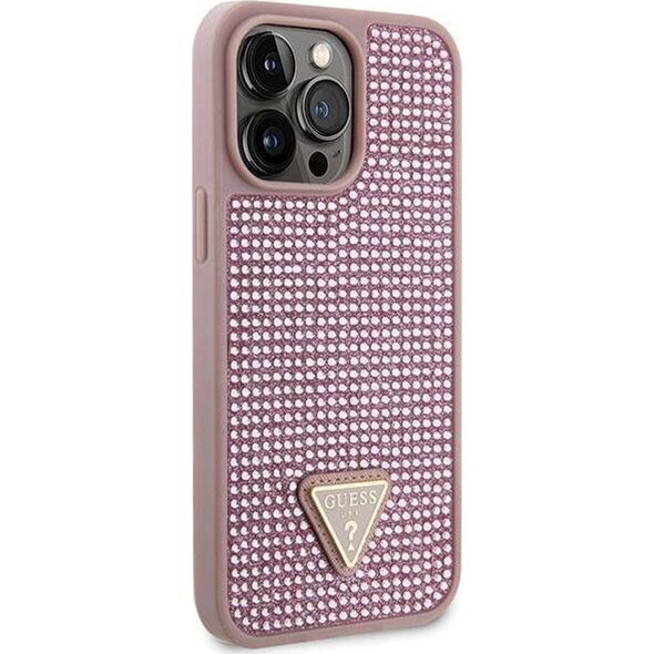Guess Etui Guess GUHCP14XHDGTPP Apple iPhone 14 Pro Max różowy/pink hardcase Rhinestone Triangle