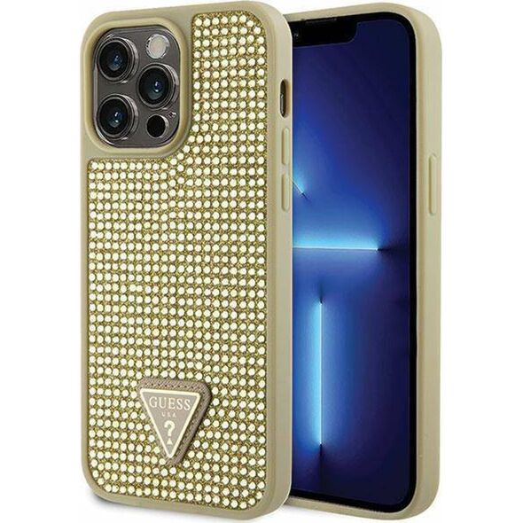 Guess Etui Guess GUHCP14XHDGTPD Apple iPhone 14 Pro Max złoty/gold hardcase Rhinestone Triangle