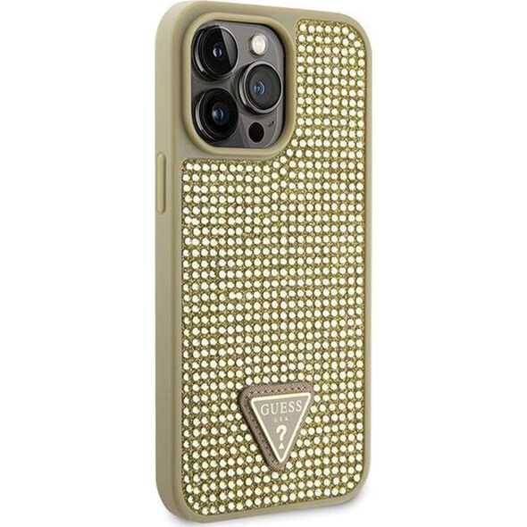 Guess Etui Guess GUHCP14XHDGTPD Apple iPhone 14 Pro Max złoty/gold hardcase Rhinestone Triangle