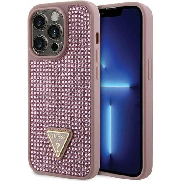 Guess Etui Guess GUHCP14LHDGTPP Apple iPhone 14 Pro różowy/pink hardcase Rhinestone Triangle
