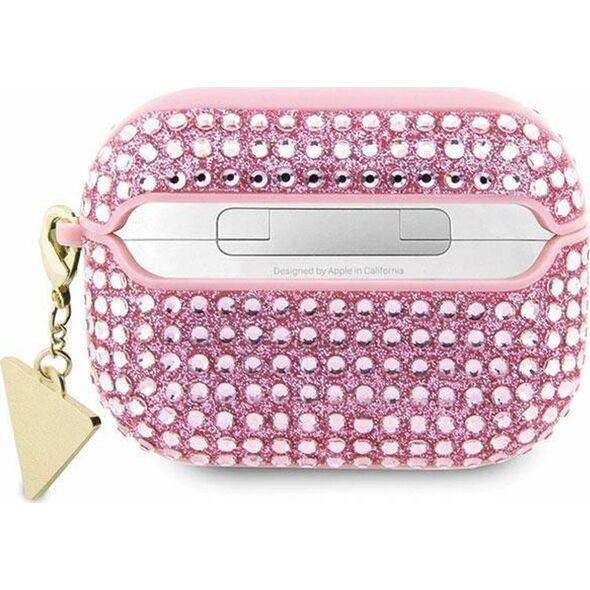 Guess Oryginalne Etui APPLE AIRPODS PRO Guess Hardcase Rhinestone Triangle (GUAPHDGTPP) różowe