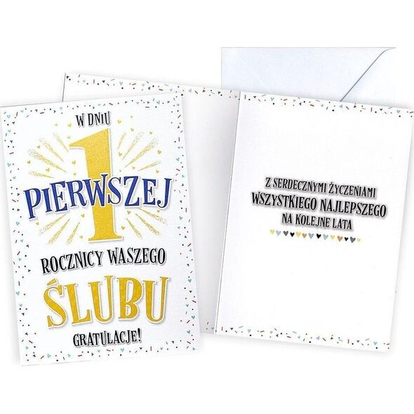 KUKARTKA KARNET V 1 ROCZNICA SLUBU V-077