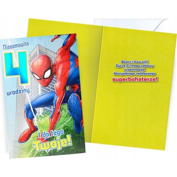 KUKARTKA KARNET DHS 4 URODZINY SPIDER MAN