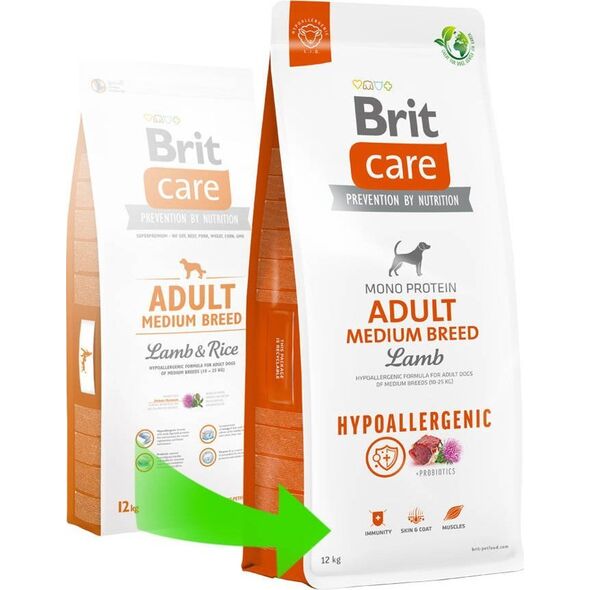 Brit Care Dog Hypoallergenic Adult Medium Breed Lamb 12kg
