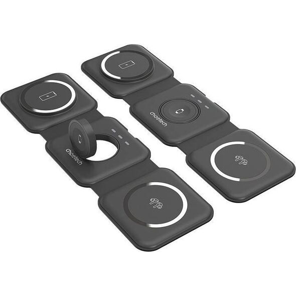 Ładowarka Choetech Magnetyczna ładowarka indukcyjna Choetech T588-F 3w1 15W (czarna)