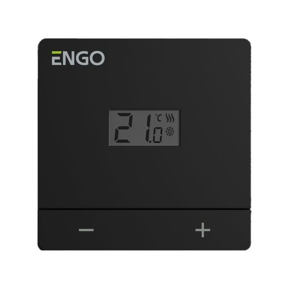 Engo Przewodowy regulator temperatury, czarny zasilanie sieciowe 230V EASY230B