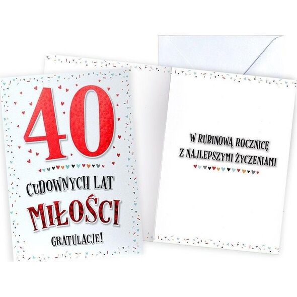 KUKARTKA Karnet Rocznica ślubu 40