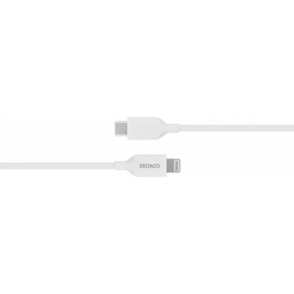 Kabel USB Deltaco USB-C - Lightning 1 m Biały (IPLH-451)