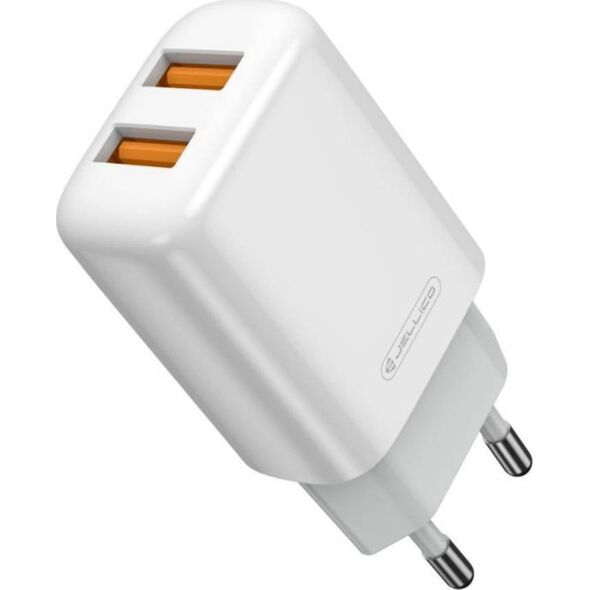 Ładowarka nemo Ładowarka Sieciowa 2x USB 2.4A + Kabel USB - micro USB Jellico EU02 biały