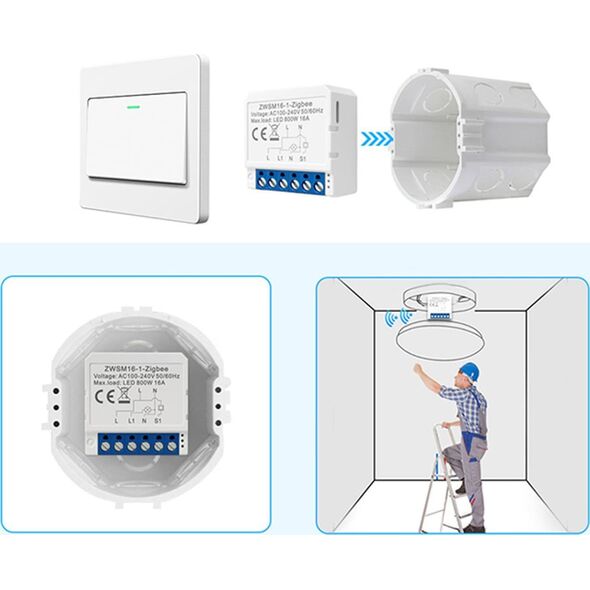 Avatto Inteligentny przełącznik dopuszkowy ZigBee Avatto ZWSM16-W2 TUYA