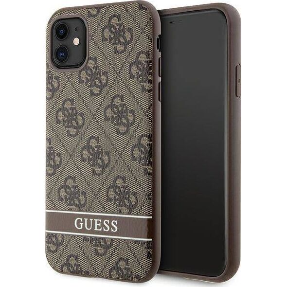 Guess Etui Guess GUHCN61P4SNW Apple iPhone 11/XR brązowy/brown hardcase 4G Stripe