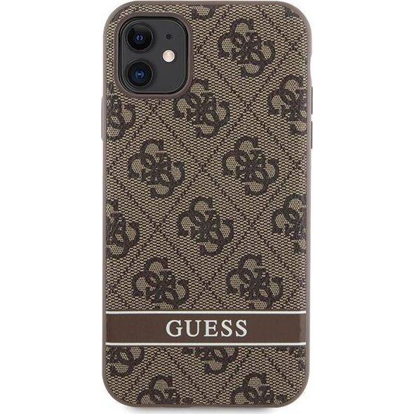 Guess Etui Guess GUHCN61P4SNW Apple iPhone 11/XR brązowy/brown hardcase 4G Stripe
