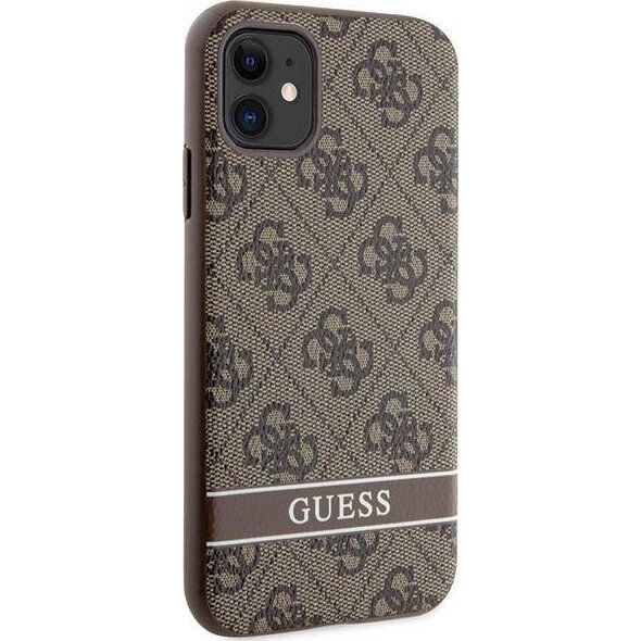 Guess Etui Guess GUHCN61P4SNW Apple iPhone 11/XR brązowy/brown hardcase 4G Stripe