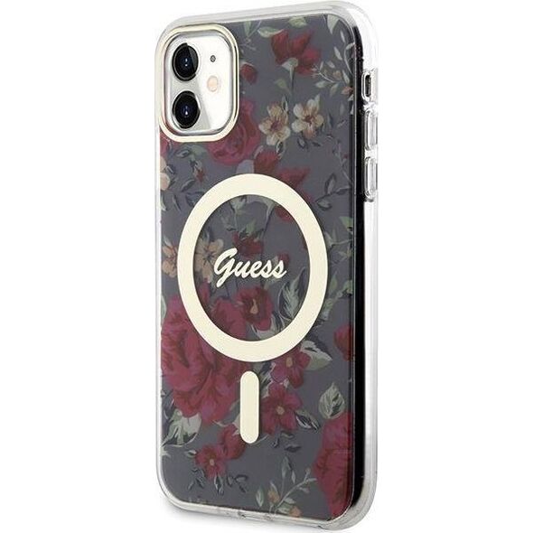 Guess Etui Guess GUHMN61HCFWSA Apple iPhone 11/XR zielony/khaki hardcase Flower MagSafe