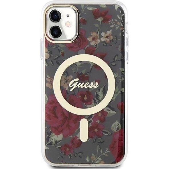 Guess Etui Guess GUHMN61HCFWSA Apple iPhone 11/XR zielony/khaki hardcase Flower MagSafe