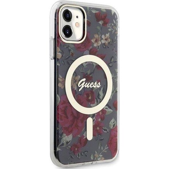 Guess Etui Guess GUHMN61HCFWSA Apple iPhone 11/XR zielony/khaki hardcase Flower MagSafe