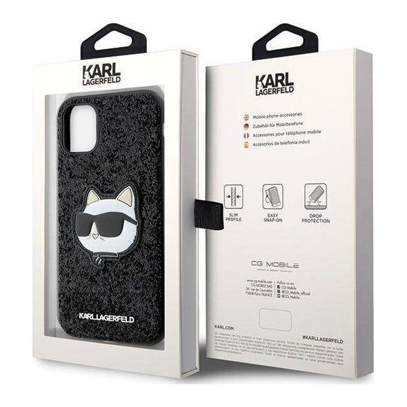 Karl Lagerfeld Etui Karl Lagerfeld KLHCN61G2CPK Apple iPhone 11/XR czarny/black hardcase Glitter Choupette Patch