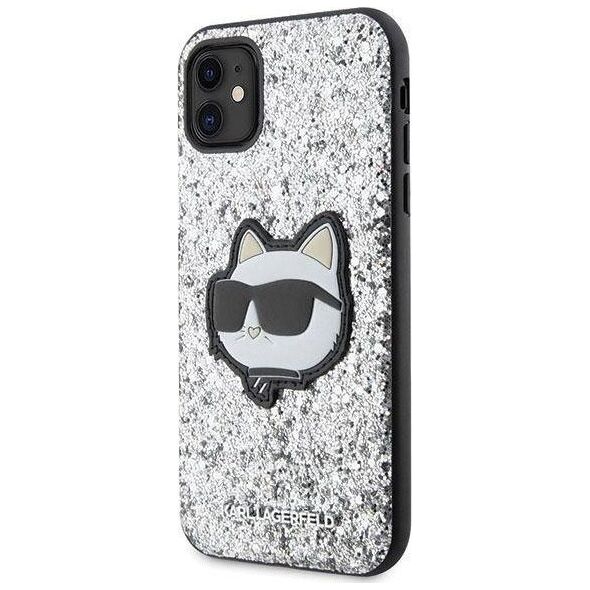 Karl Lagerfeld Etui Karl Lagerfeld KLHCN61G2CPS Apple iPhone 11/XR srebrny/silver hardcase Glitter Choupette Patch