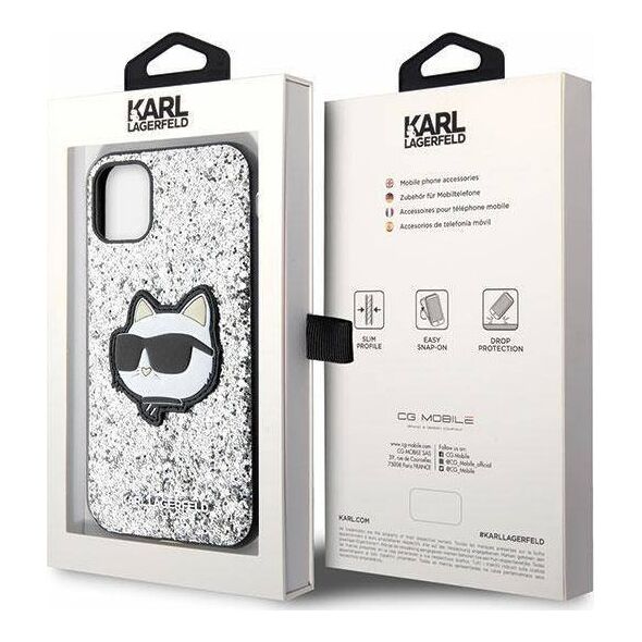 Karl Lagerfeld Etui Karl Lagerfeld KLHCN61G2CPS Apple iPhone 11/XR srebrny/silver hardcase Glitter Choupette Patch