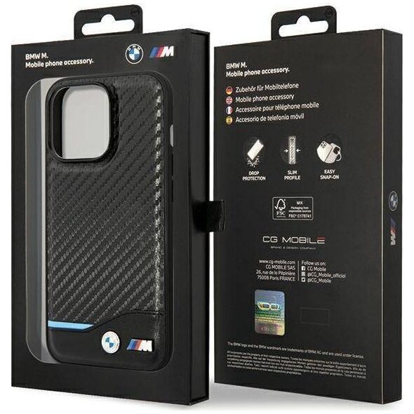 BMW Etui BMW BMHCP13L22NBCK Apple iPhone 13 Pro czarny/black hardcase Leather Carbon