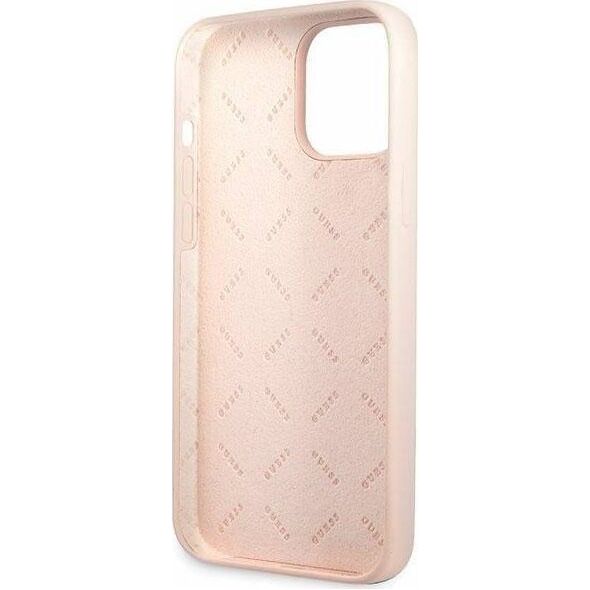 Guess Guess GUHCP13XLSLMGLP iPhone 13 Pro Max 6.7" jasnoróżowy/light pink hardcase Silicone Script Gold Logo