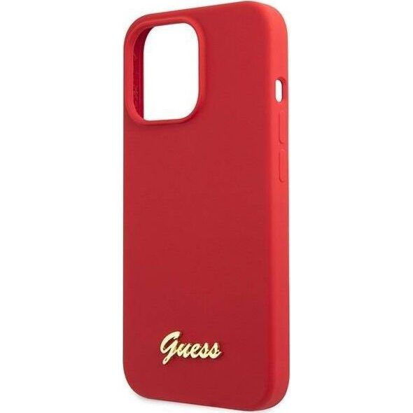 Guess Guess GUHCP13XLSLMGRE iPhone 13 Pro Max 6.7" czerwony/burgundy hard case Silicone Vintage Gold Logo