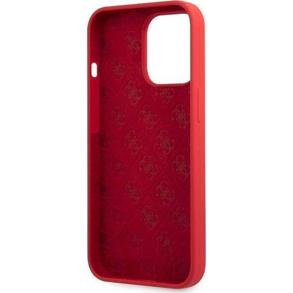Guess Guess GUHCP13XLSLMGRE iPhone 13 Pro Max 6.7" czerwony/burgundy hard case Silicone Vintage Gold Logo