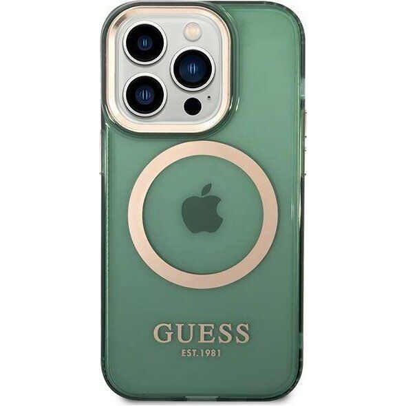 Guess Guess GUHMP14XHTCMA iPhone 14 Pro Max 6,7" zielony/khaki hard case Gold Outline Translucent MagSafe