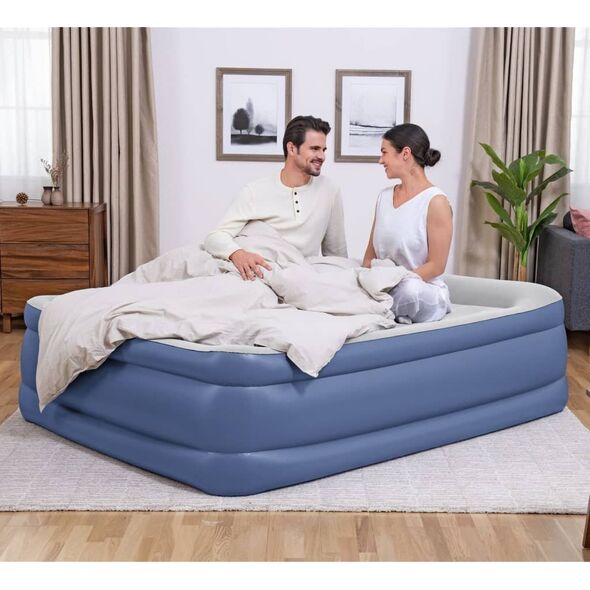Bestway Dmuchane łóżko Tritech, 2-os., 203x152x56 cm, niebiesko-szare