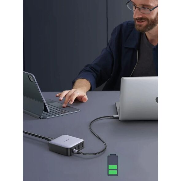 Ładowarka Ugreen Ładowarka sieciowa UGREEN CD327 Nexode, 2x USB-C, 2x USB-A, GaN, 65W (szary)
