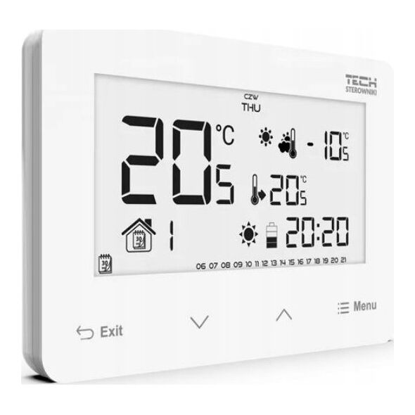 Tech Przewodowy regulator pokojowy ST293V3 dwustanowy (panel przedni ze szkła) biały