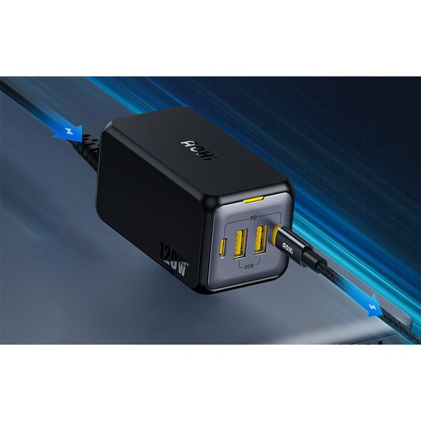 Ładowarka AOHI Ładowarka sieciowa AOHI AOC-C006 120W, 2x USB-C, 2x USB-A (czarna)