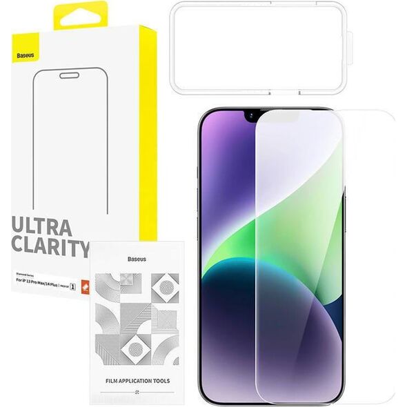 Baseus Szkło hartowane do iPhone13/13 Pro/14 Baseus OS Diamond Series HD (Przezroczysty)