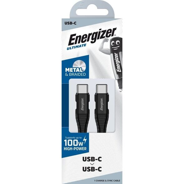 Kabel USB Energizer USB-C - USB-C 2 m Czarny (C541CKBK)