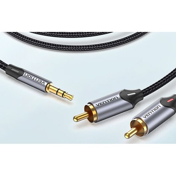 Kabel Vention Jack 3.5mm - RCA (Cinch) x2 8m szary (BCNBK)