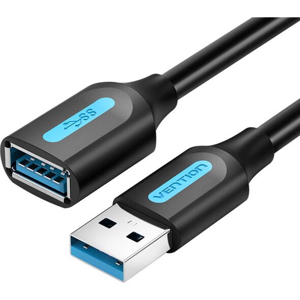 Kabel USB Vention USB-A - USB-A 0.5 m Czarny (CBHBD)
