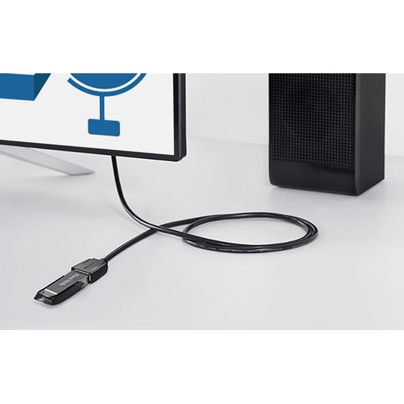 Kabel USB Vention USB-A - USB-A 3 m Czarny (VAS-A45-B300)