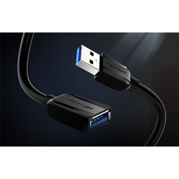 Kabel USB Vention USB-A - USB-A 1 m Czarny (VAS-A45-B100)