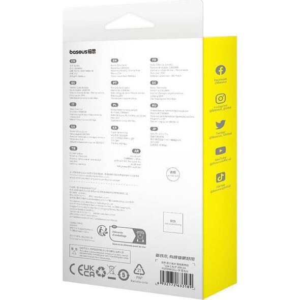 Kabel USB Baseus USB-C - Lightning 1 m Granatowy (P10355803221-00)