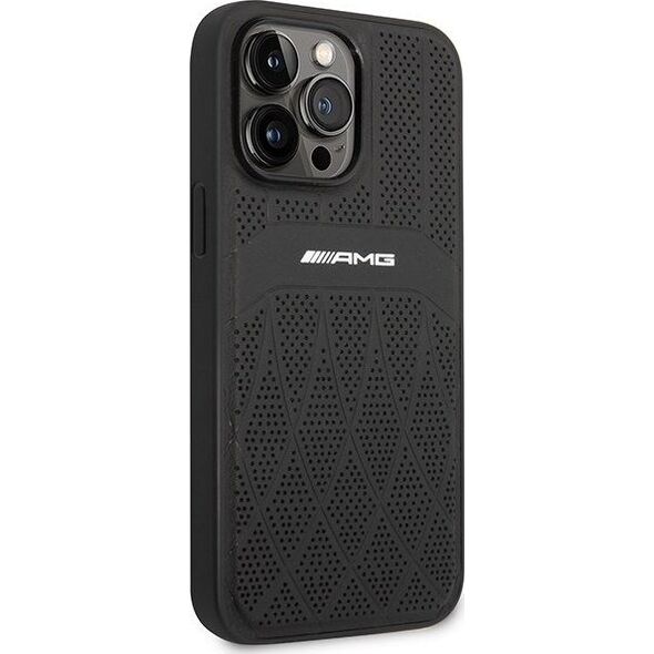 Mercedes AMG AMHMP14XOSDBK iPhone 14 Pro Max 6,7" czarny/black hardcase Leather Curved Lines MagSafe